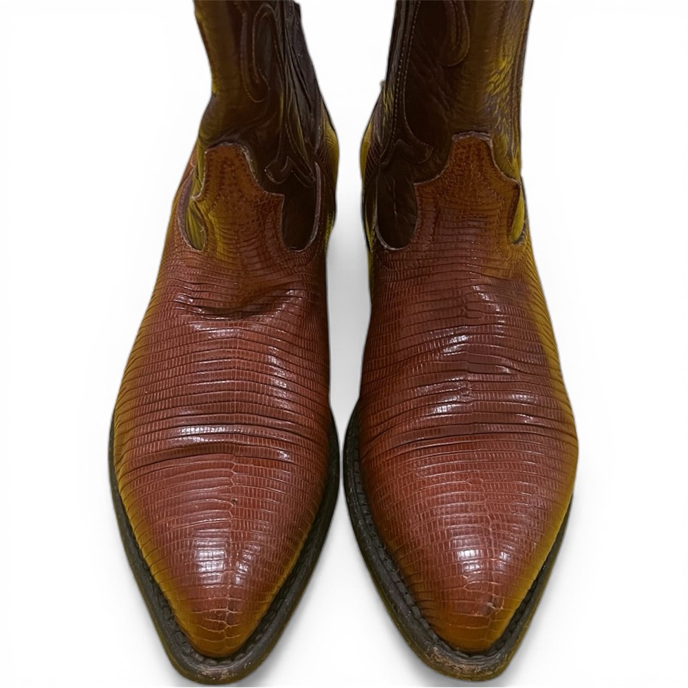 VTG Los Altos Geniune Lizard Brown Cowboy Boots Womens US Size 6M Rodeo Western - Picture 3 of 11